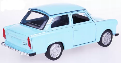 Makett autó, 01:34, kommunistTrabant 601, világoskék.