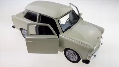Makett autó, 01:34, PRL 601 Trabant, krém.