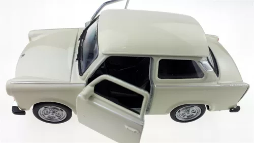 Makett autó, 01:34, PRL 601 Trabant, krém.