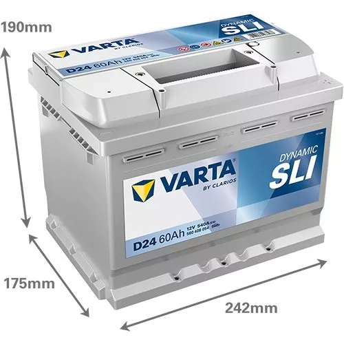 Autóakkumulátor Varta Blue Dynamic 60Ah, 12V, 540A, D24