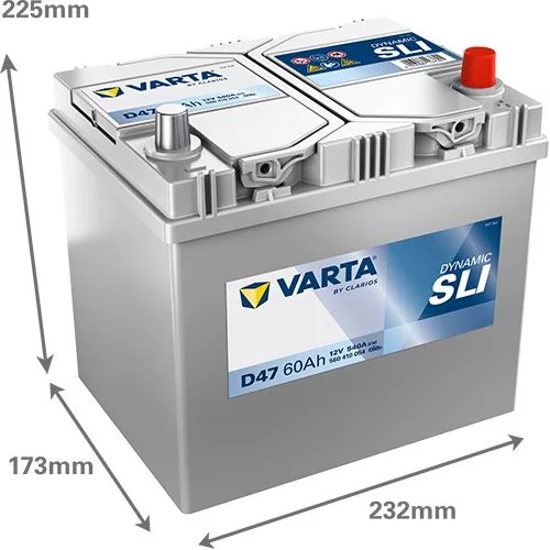 Autóakkumulátor Varta Blue Dynamic 60Ah, 12V, 540A, D47