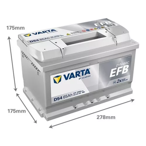 Autóakkumulátor Varta Blue Dynamic EFB 65Ah, 12V, 650A, D54