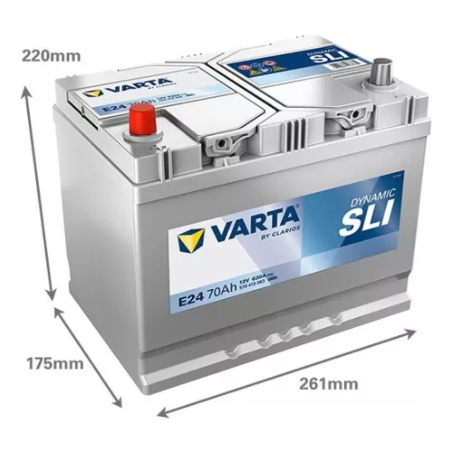 Autóakkumulátor Varta Blue Dynamic 70Ah, 12V, 630A, E24