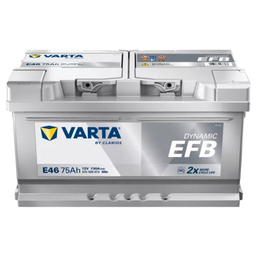 Autóakkumulátor Varta Blue Dynamic EFB 75Ah, 12V, 730A, E46