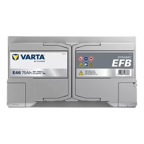 Autóakkumulátor Varta Blue Dynamic EFB 75Ah, 12V, 730A, E46