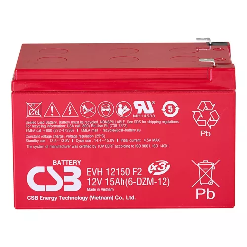Tartalék akkumulátor CSB EVH12150 F2 12V, 15Ah, 180A
