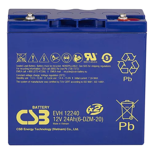 Tartalék akkumulátor CSB EVH12240 12V, 24Ah, 320A