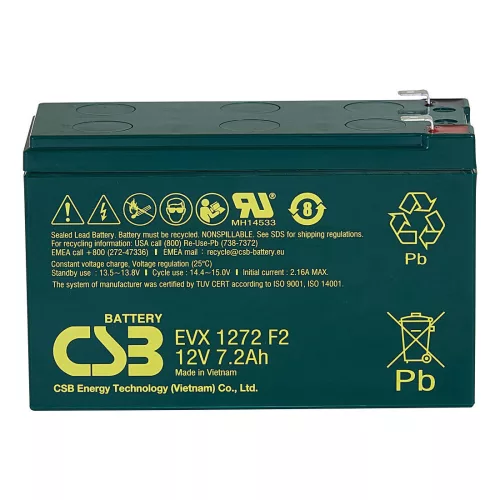Tartalék akkumulátor CSB EVX1272 F2 12V, 7,2Ah, 130A