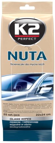 K2AUTO üvegtisztító kendő, 25 db, NUTA