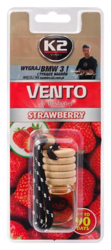 K2AUTO eper illatú légfrissítő üvegben, 8ml, VENTO STAWBERRY (V450P)