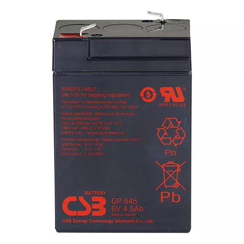 Tartalék akkumulátor CSB GP645 6V, 4,5Ah, 60A