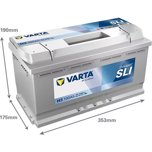Autóakkumulátor Varta Silver Dynamic 100Ah, 12V, 830A, H3