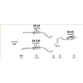   Marix középső kipufogódob, Ford Mondeo Hatchback, Sedan, Kombi, 1.6/1.8, 1993-1998 (KC)