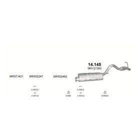   Polmo hátsó kipufogódob, Mitsubishi L200, 2.5D, 1996-2007.12