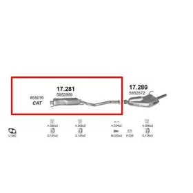   Polmo középső kipufogódob, Opel Vectra B, 1.6-2.6, 1995-2002.08
