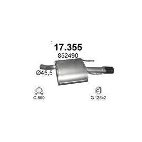 Polmo hátsó kipufogódob, Opel Insignia 1.6 kombi, 2008-