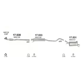   Polmo középső kipufogódob, Opel Corsa C hb 1.0, 2000-2006.07