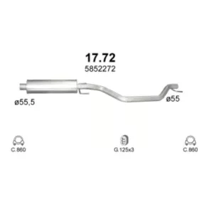   Polmo középső kipufogódob, Opel Signum, Vectra C, 2.0-3.2, 2003-