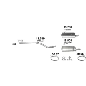   Polmo hátsó kipufogódob, Peugeot 206 1.4/1.6/2.0D, 1999-2010 (KC)