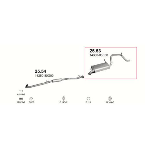 Marix hátsó kipufogódob, Suzuki Wagon R+, 1.3, 2000-2003.10