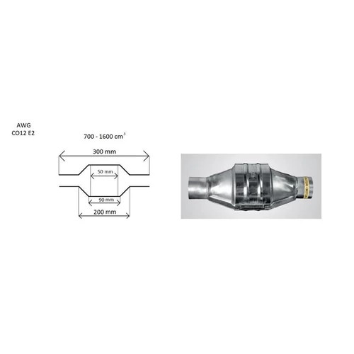 Univerzális kerek kerámiabetétes katalizátor, Ø45mm, 700-1600 cm³, EURO2