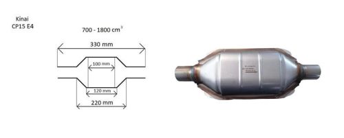 Univerzális ovál kerámiabetétes katalizátor, Ø45mm, 700-2000 cm3, EURO4 (CP2045E4)