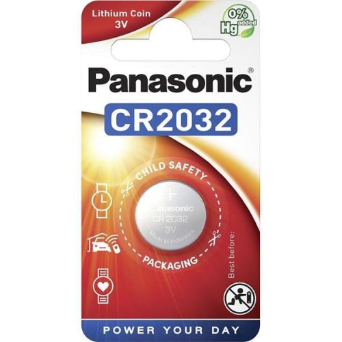 Panasonic CR2032 3V lítium gombelem (1db/csomag)