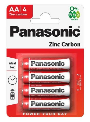 Panasonic RedZinc R6RZ/4BP AA/ceruza cink-mangán tartós elem (4 db/csomag)