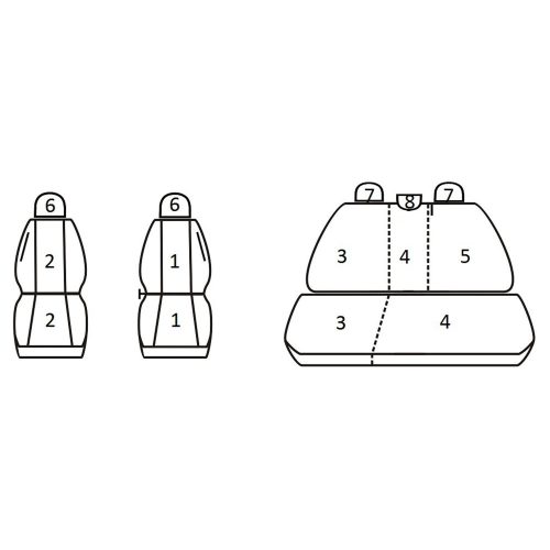 Nissan X-Trail II (3 részes háttámla) ( 2008 - 2013 ) - T09 minta - méretpontos üléshuzat - egyedi üléshuzat