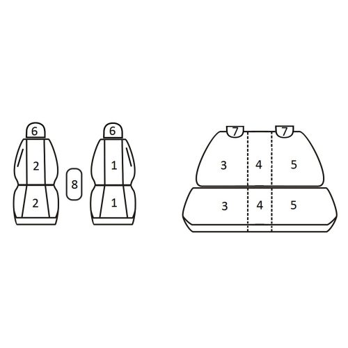 Opel Meriva B (3 részes háttámla) ( 2010 - ) - T06 minta - méretpontos üléshuzat - egyedi üléshuzat
