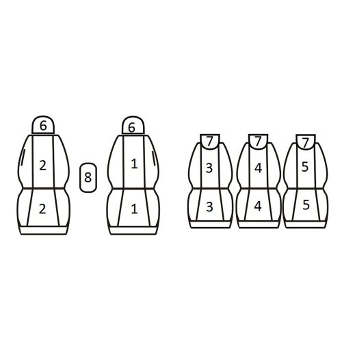 Skoda Roomster (5 személyes) ( 2006 - ) - T06 minta - méretpontos üléshuzat - egyedi üléshuzat