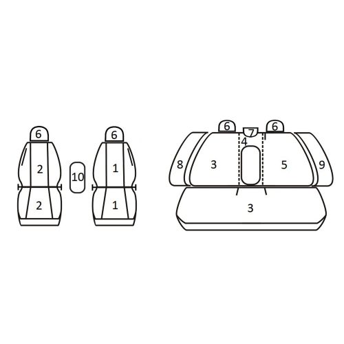 Volvo XC60 (3 részes hátsó ülés) ( 2008 - 2017 ) - T06 minta - méretpontos üléshuzat - egyedi üléshuzat