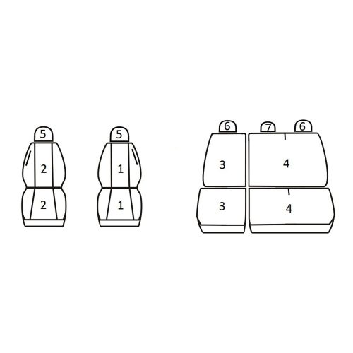 Volkswagen Caddy 2 K (5 személyes) ( 2003 - ) - T01 minta - méretpontos üléshuzat - egyedi üléshuzat