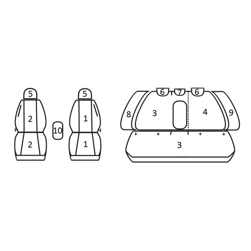 Volkswagen Golf VI Hatchback ( 2008 - 2012 ) - T09 minta - méretpontos üléshuzat - egyedi üléshuzat