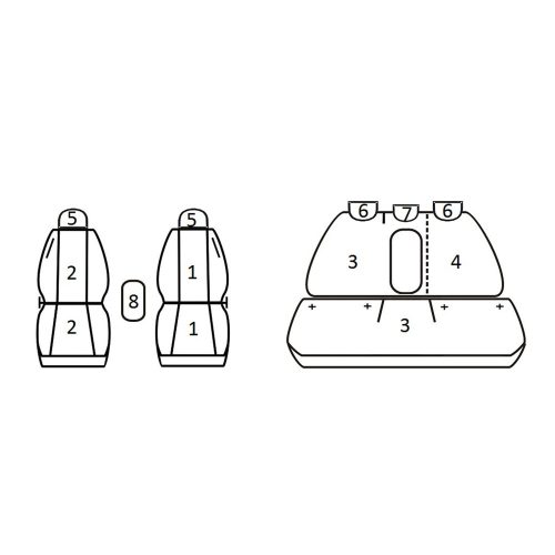 Volkswagen Golf VII Hatchback FL ( 2016 - ) - T01 minta - méretpontos üléshuzat - egyedi üléshuzat