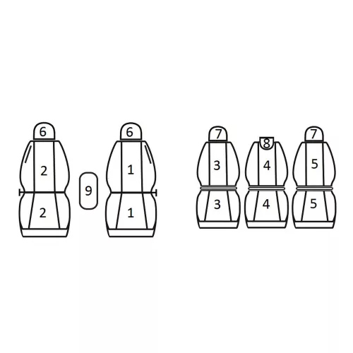 Volkswagen Touran (5 személyes) facelift előtt és után ( 2006 - 2015 ) - T06 minta - méretpontos üléshuzat - egyedi üléshuzat