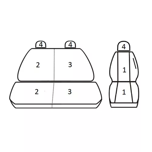 Citroen Berlingo II; Peugeot Partner II Multi (2+1) ( 2008 - 2018 ) - T01 minta - méretpontos üléshuzat - egyedi üléshuzat