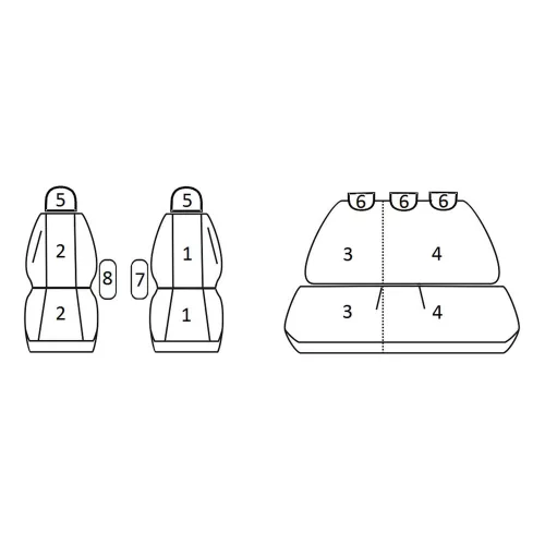 Citroen Berlingo II; Peugeot Partner II Tepee ( 2008-2018) - T09 minta - méretpontos üléshuzat - egyedi üléshuzat