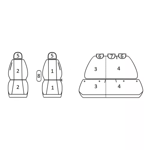 Peugeot Bipper Tepee; Fiat Fiorino Qubo; Citroen Nemo ( 2007 - ) - T09 minta - méretpontos üléshuzat - egyedi üléshuzat
