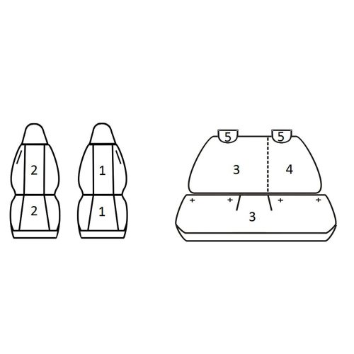 Skoda Citigo; Volkswagen Up; Seat Mii ( 2012 - ) - T06 minta - méretpontos üléshuzat - egyedi üléshuzat