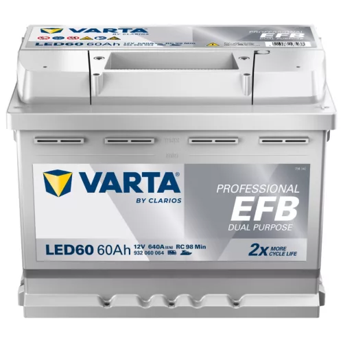 Autóakkumulátor Varta Professional Dual Purpose EFB 60Ah, 12V, 640A, LED60
