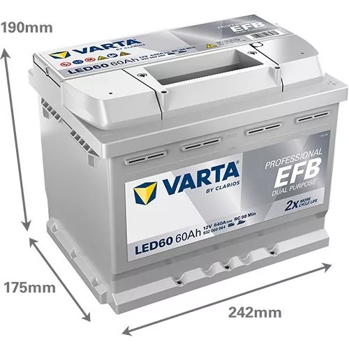 Autóakkumulátor Varta Professional Dual Purpose EFB 60Ah, 12V, 640A, LED60