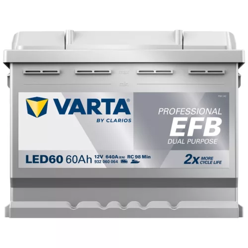 Autóakkumulátor Varta Professional Dual Purpose EFB 60Ah, 12V, 640A, LED60