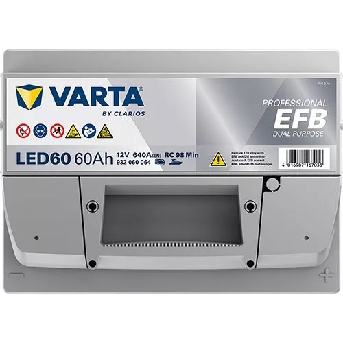 Autóakkumulátor Varta Professional Dual Purpose EFB 60Ah, 12V, 640A, LED60