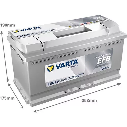 Autóakkumulátor Varta Professional Dual Purpose EFB 95Ah, 12V, 850A, LED95