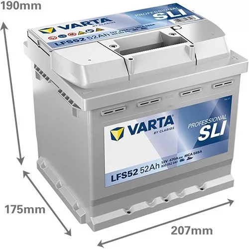Autóakkumulátor Varta Professional Starter 52Ah, 12V, 470A, LFS52