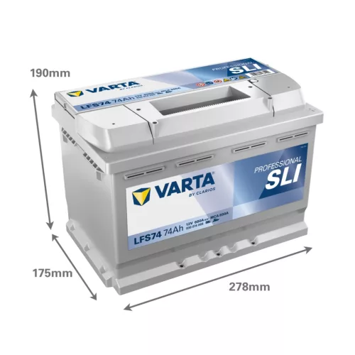 Autóakkumulátor Varta Professional Starter 74Ah, 12V, 680A, LFS74