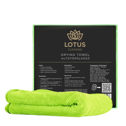 Lotus Drying Towel - zöld színű szárító törölköző 600 gsm