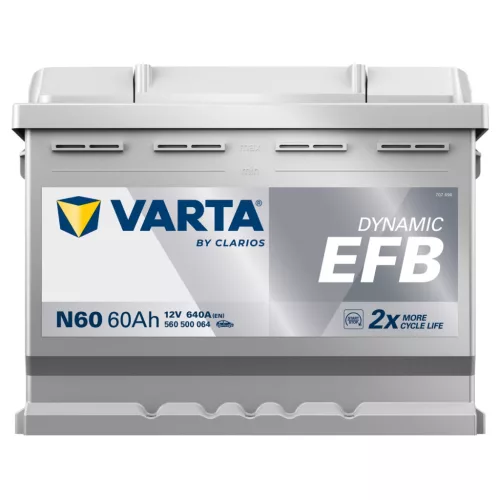 Autóakkumulátor Varta Blue Dynamic EFB 60Ah, 12V, 640A, N60