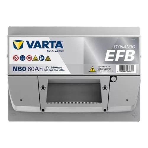 Autóakkumulátor Varta Blue Dynamic EFB 60Ah, 12V, 640A, N60